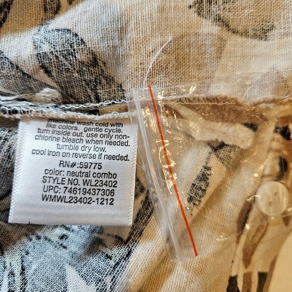 White Stag Blouse Womens M Hawaiian shirt linen blend vacation cruise breathable - Picture 11 of 11